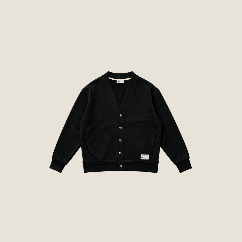 FLEECE CARDIGAN BLACK