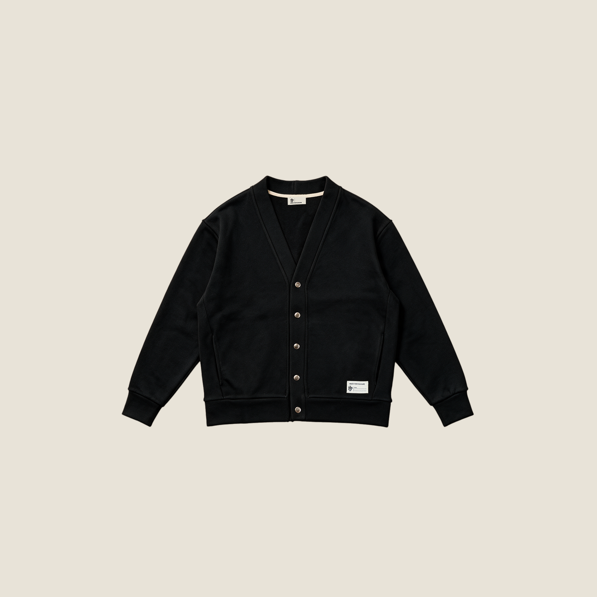 FLEECE CARDIGAN BLACK