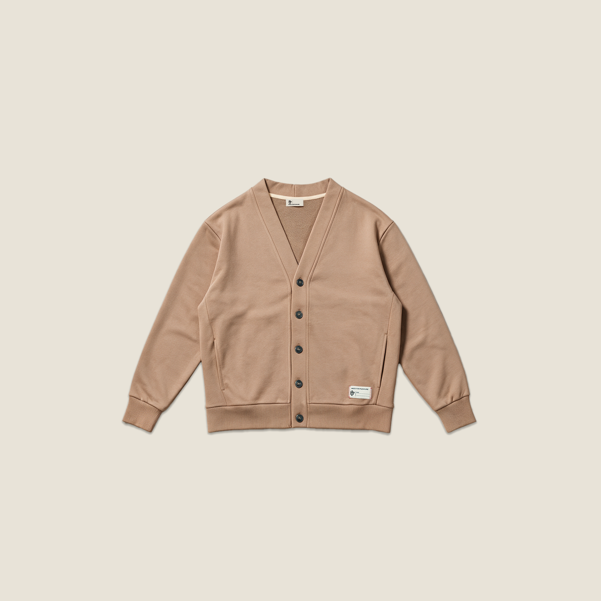 FLEECE CARDIGAN MUD