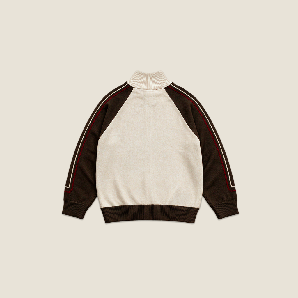 ZIP-UP SWEATER SAND