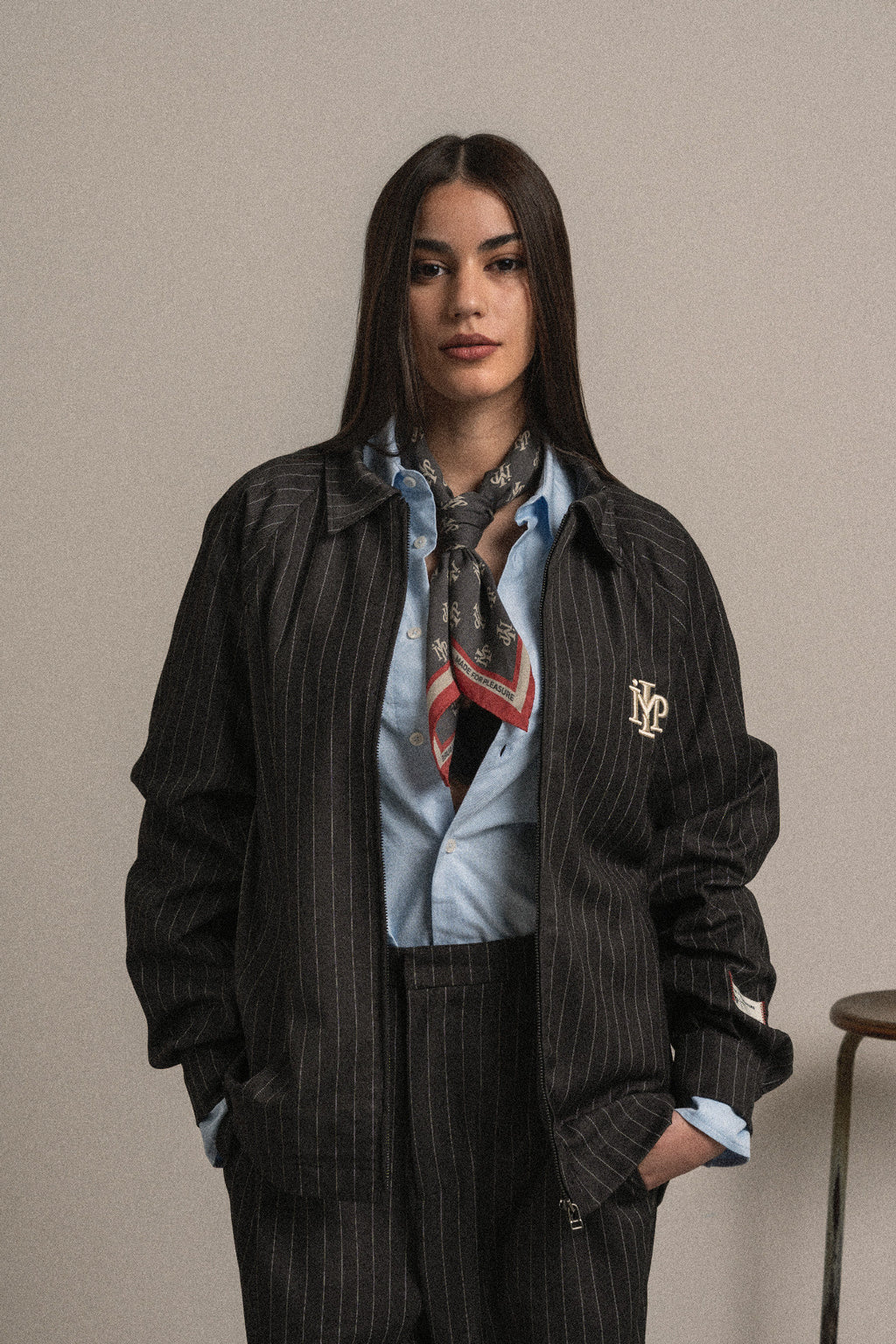 PINSTRIPED JACKET GREY
