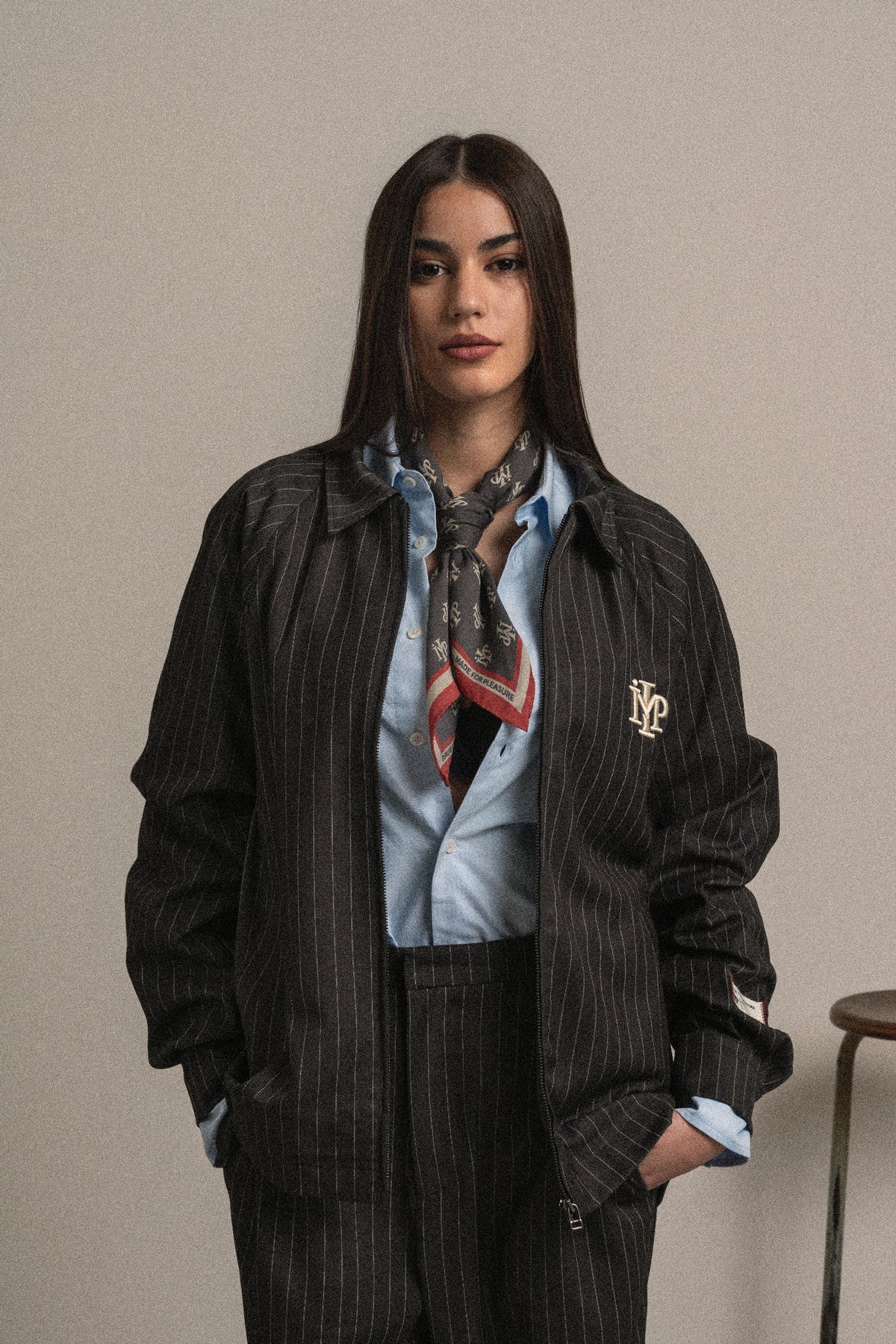 PINSTRIPED JACKET GREY