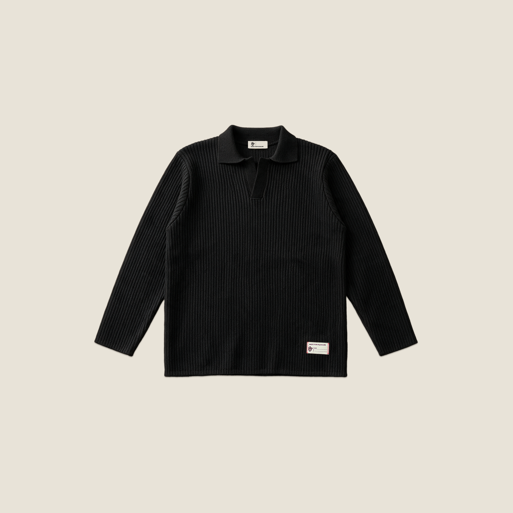 POLO SWEATER BLACK